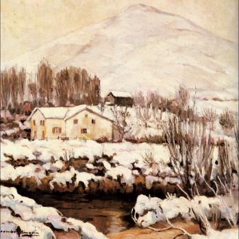 亞歷山大 阿爾特曼 Cottages in a Snowy Landscape